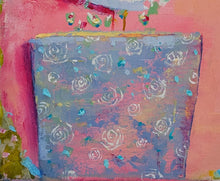 Load image into Gallery viewer, Bloom Your Own Way - original oil painting flower pot floral flowers rose garden whimsical canvas art one of a kind gift home wall decor unique handmade gift