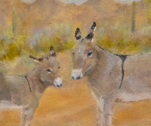 Load image into Gallery viewer, Desert Donkeys - Southwestern landscape original oil painting, animals, western, southwest, donkey