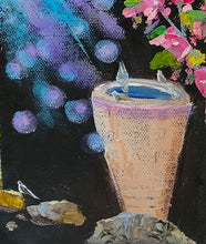 Load image into Gallery viewer, El Encanto - original oil painting cactus saguaro flowers bougainvillea birds doves quail desert southwestern southwest whimsical colorful landscape art