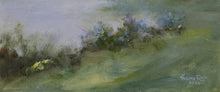 Load image into Gallery viewer, Lake Mist - Original landscape oil painting on canvas, flowers, trees