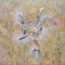 Load image into Gallery viewer, Milkweed Memories - original oil painting milkweed pods plant nature canvas one of a kind fluffy seeds gift wall art decor artwork unique paintings