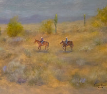 Load image into Gallery viewer, Out Wickenburg Way - Original oil painting, Arizona, cowboy, horse, desert landscape