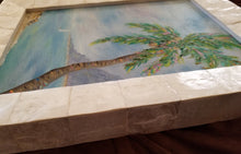 Load image into Gallery viewer, Coconut Flavor - original oil painting, beach, island, palm tree, landscape, oil painting, sail boat, tropical, framed, painting, on canvas, coconut, tree, wall decor, wall art, home decor