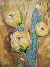 Load image into Gallery viewer, Only the Beginning - cactus flower yellow desert southwest southwestern framed original oil painting garden nature inspired art