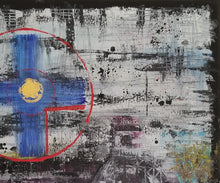 Load image into Gallery viewer, Healing Waters - original oil painting, abstract, landscape, cross, unique, wall art, home decor, contemporary, circle, expressionism, modern, interior, new, water
