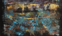 Load image into Gallery viewer, Healing Waters - original oil painting, abstract, landscape, cross, unique, wall art, home decor, contemporary, circle, expressionism, modern, interior, new, water
