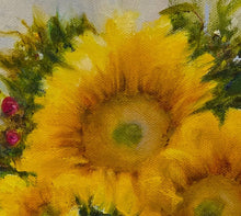 Load image into Gallery viewer, Southwest Sunflowers - Original oil painting sunflowers southwestern flowers still life vase wall art
