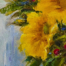 Load image into Gallery viewer, Southwest Sunflowers - Original oil painting sunflowers southwestern flowers still life vase wall art
