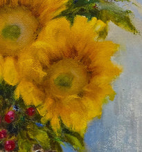 Load image into Gallery viewer, Southwest Sunflowers - Original oil painting sunflowers southwestern flowers still life vase wall art
