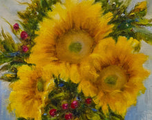 Load image into Gallery viewer, Southwest Sunflowers - Original oil painting sunflowers southwestern flowers still life vase wall art
