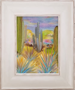 Desert Drama - original oil painting, saguaro, landscape, oil painting, desert, cactus, painting, southwest, original, painting garden, canvas, framed, wall art, home decor