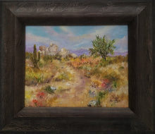 Load image into Gallery viewer, Path to the Boulders - original oil painting, landscape, desert, arizona, cactus, boulders, path, southwest, southwestern, oil painting, painting, on canvas, wall art, home decor
