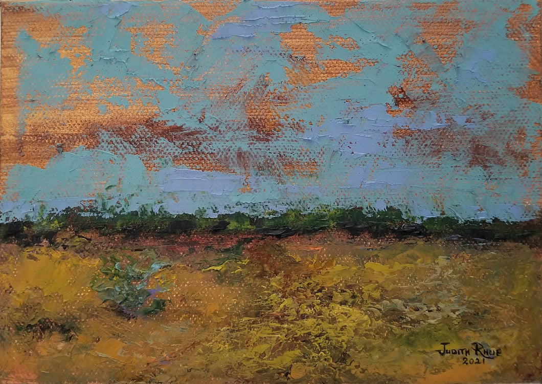 Perennial with the Earth - original oil painting, landscape, abstract, clouds, tree, trees, nature, country, countryside, paintings, canvas, wall, home, decor, art, US