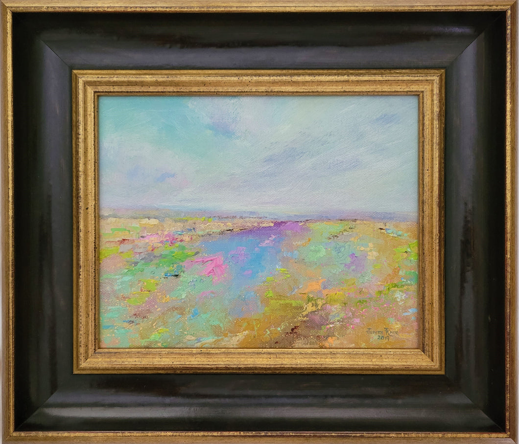 Sublime Moments - framed original oil painting, landscape, abstract, oil painting, expressionism, colorful, painting, clouds, nature, on canvas, wall art, decor, art